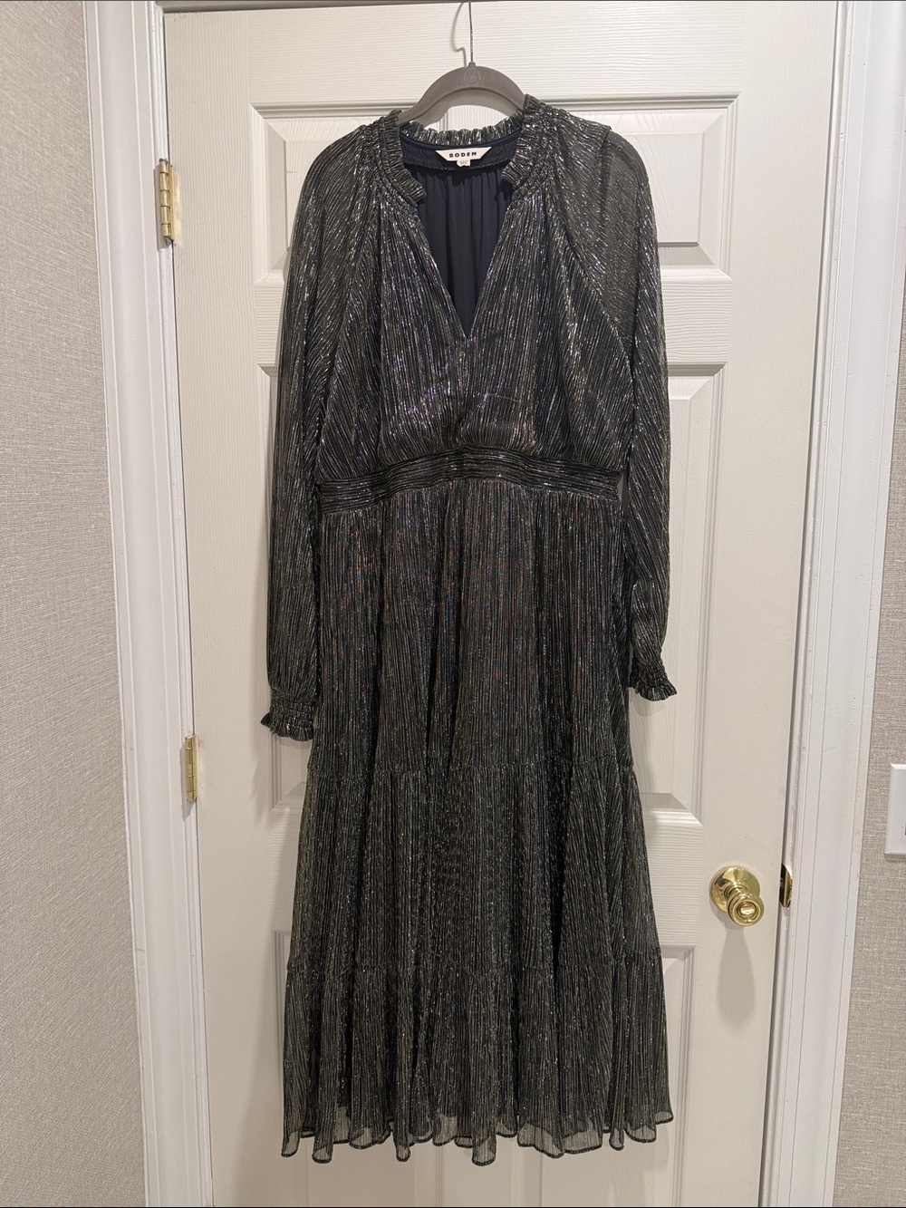 Boden NEW Lucille Smocked Sparkle Dress